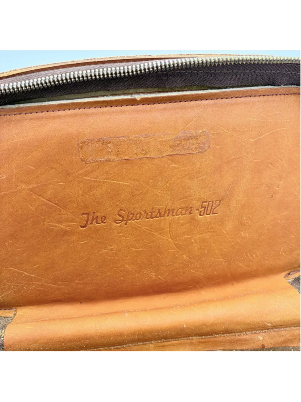 Vtg Perrin USA Top Grade Cowhide Tan Leather The Sportsman #502 Camera Bag